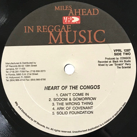 The Congos, Cedric Myton ∙ Roydel Johnson : Heart Of The Congos (LP, Album, RE)