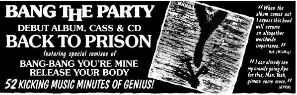 Bang The Party : Back To Prison (LP, Album)