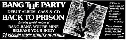 Bang The Party : Back To Prison (LP, Album)
