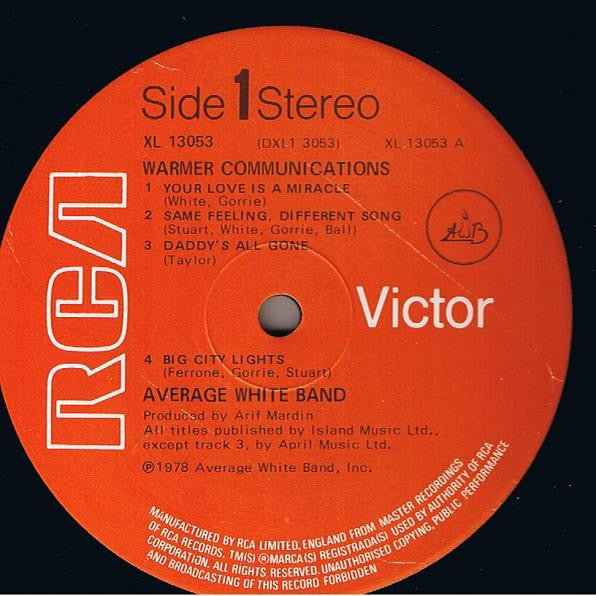 Average White Band : Warmer Communications (LP, Album)