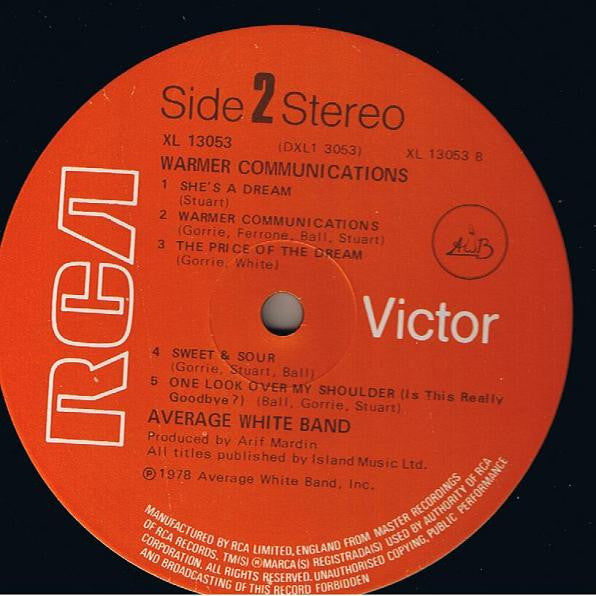 Average White Band : Warmer Communications (LP, Album)