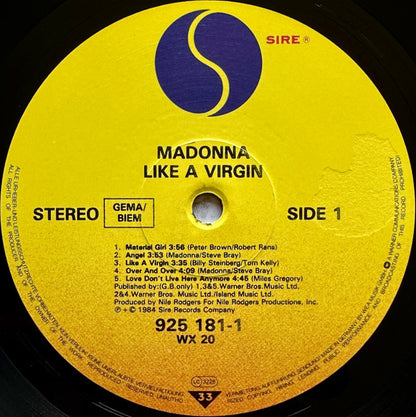 Madonna : Like A Virgin (LP, Album, RE)
