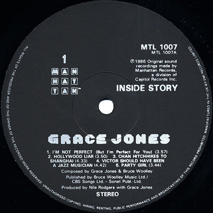 Grace Jones : Inside Story (LP, Album)