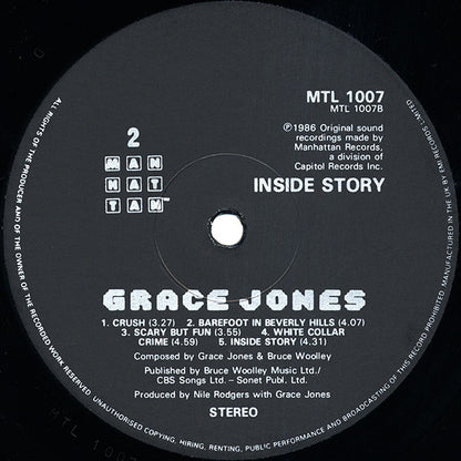Grace Jones : Inside Story (LP, Album)
