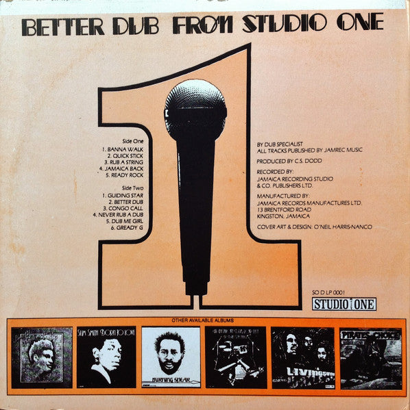 Dub Specialist : Better Dub From Studio One (LP, Album, RP)