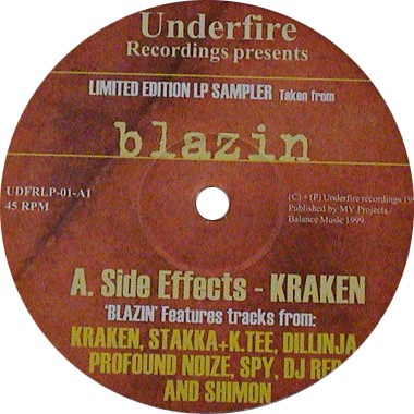 Kraken : Side Effects (Blazin - Limited Edition LP Sampler) (12", S/Sided, Ltd, Smplr)