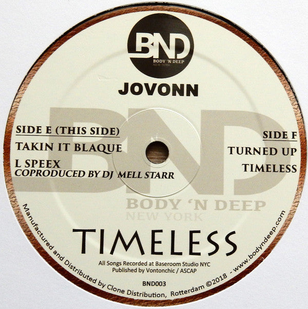 Jovonn : Timeless  (3x12", Album)