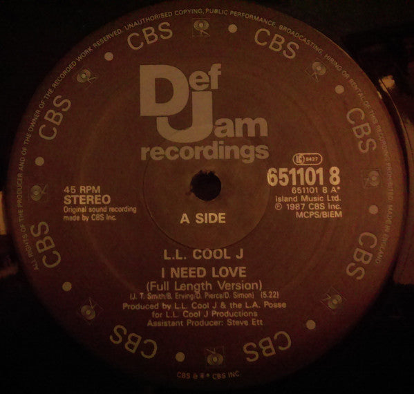 L.L. Cool J* : I Need Love (12")