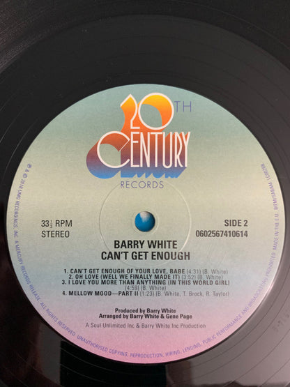 Barry White : Can't Get Enough (LP, Album, RE)