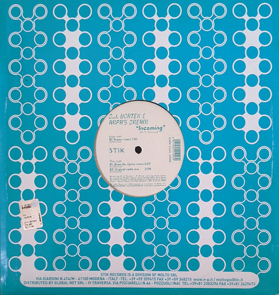 D.J. Vortex & Arpa's Dream* : Incoming (12")