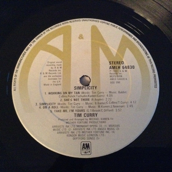 Tim Curry : Simplicity (LP, Album)