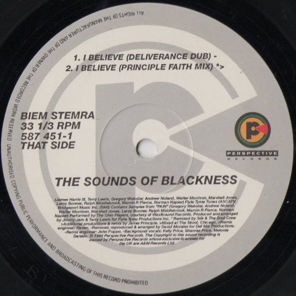 Sounds Of Blackness : I Believe (12", Single)
