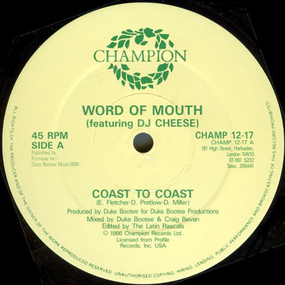 Word Of Mouth (2) Featuring DJ Cheese : Coast To Coast (12")
