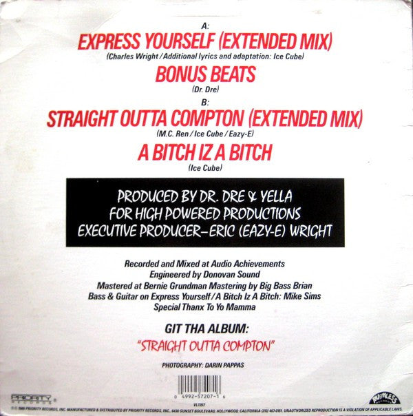 N.W.A. : Express Yourself (12", Maxi)