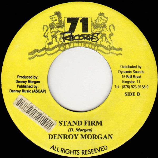 Denroy Morgan : Cool Runnings / Stand Firm (7")