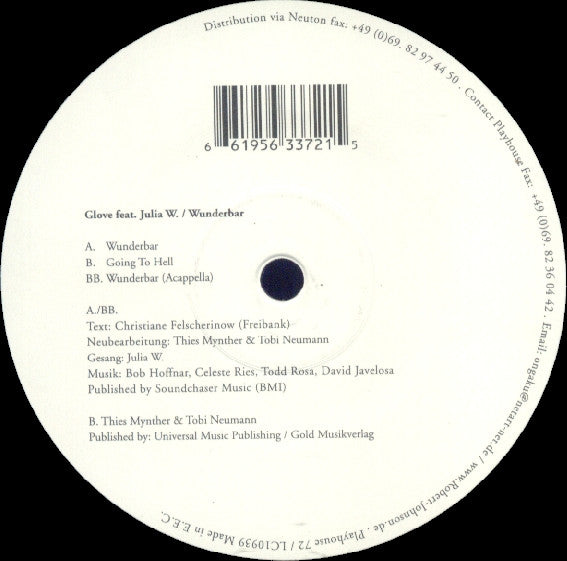 Glove feat. Julia W. : Wunderbar (12")