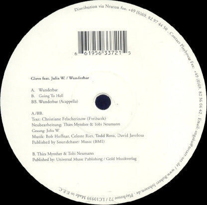 Glove feat. Julia W. : Wunderbar (12")
