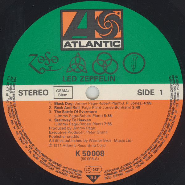 Led Zeppelin : Untitled (LP, Album, RE, Gat)
