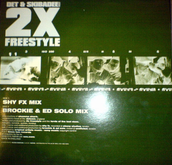 MC Det & Skibadee Present 2 x Freestyle : Downdiggy The Drum And Bass Mixes (12")