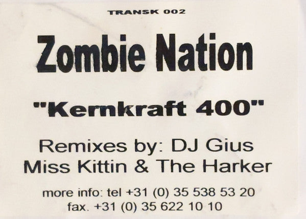 Zombie Nation : Kernkraft 400 (12", W/Lbl)