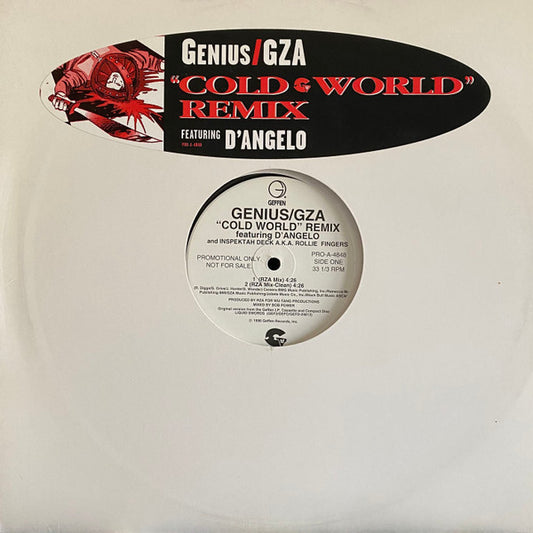 The Genius / GZA Featuring D'Angelo : Cold World (Remix) (12", Promo)
