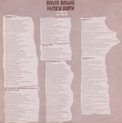 David Bowie : Hunky Dory (LP, Album, RE, RP)