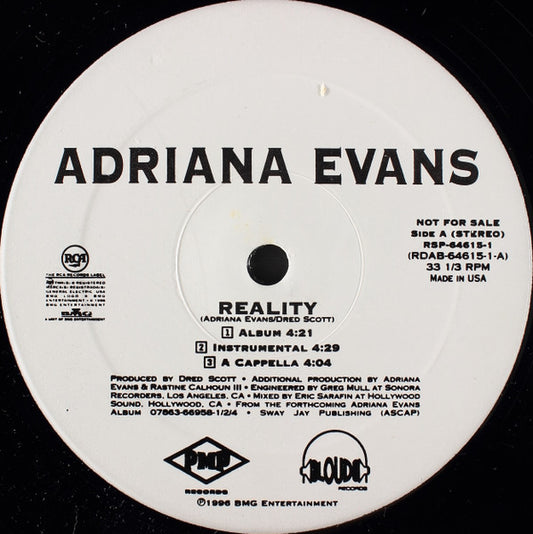 Adriana Evans : Reality (12", Promo)