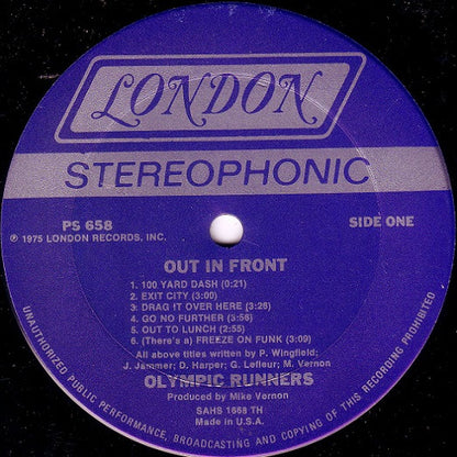 Olympic Runners : Out In Front (LP, Album)