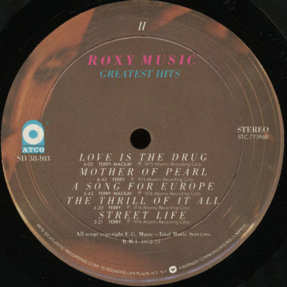 Roxy Music : Greatest Hits (LP, Comp, PRC)