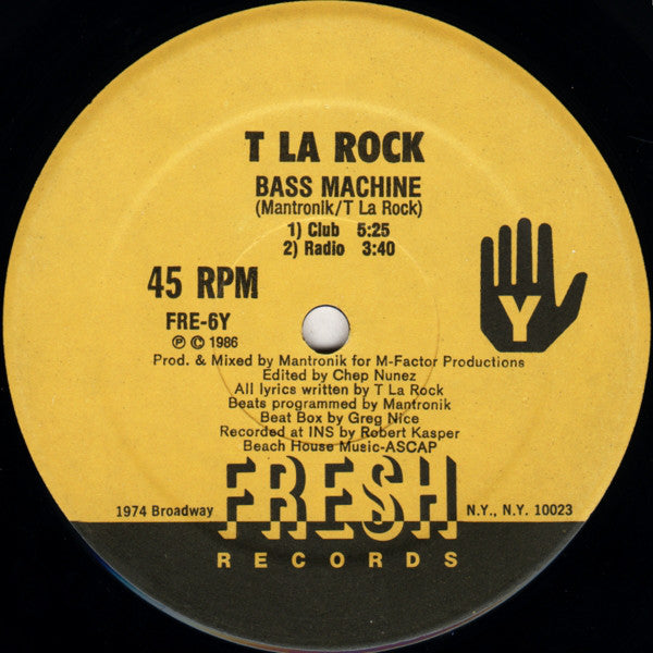 T La Rock : Breaking Bells / Bass Machine (12", Single)