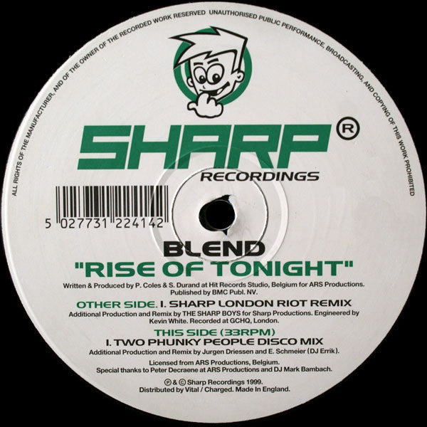 Blend (3) : Rise Of Tonight (12")