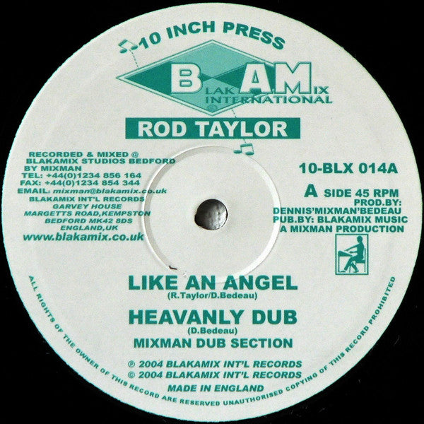 Rod Taylor / Robbie Valentine : Like An Angel / Jah Is Near (10")