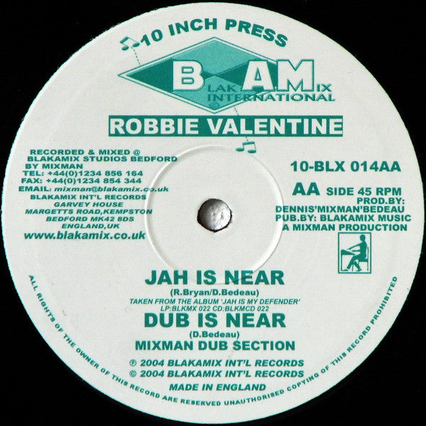 Rod Taylor / Robbie Valentine : Like An Angel / Jah Is Near (10")