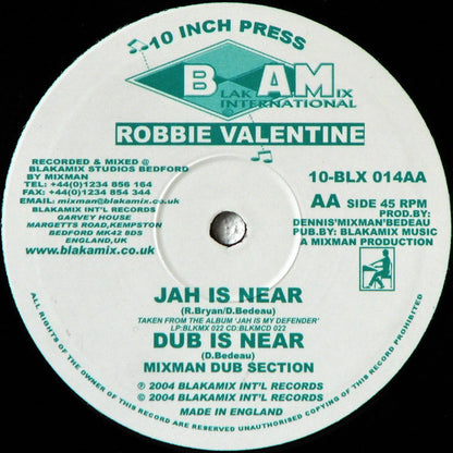 Rod Taylor / Robbie Valentine : Like An Angel / Jah Is Near (10")