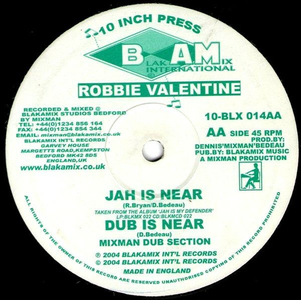 Rod Taylor / Robbie Valentine : Like An Angel / Jah Is Near (10")