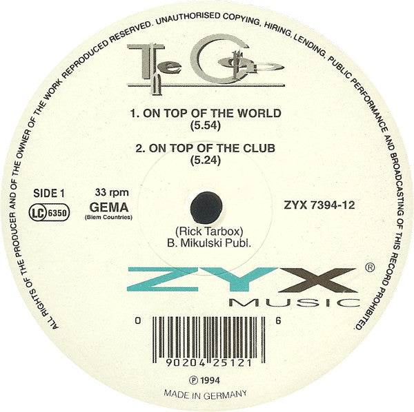 The Corp : On Top Of The World (12", Maxi)