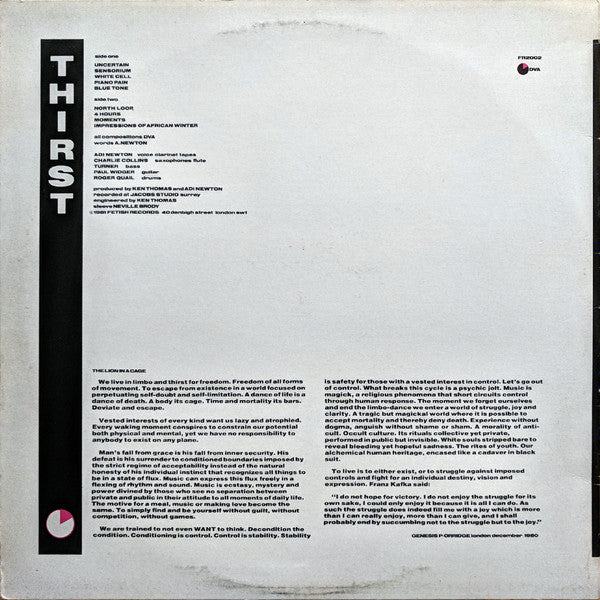 Clock DVA : Thirst (LP, Album, M/Print, © &)