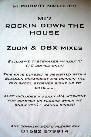 MI7* : Rockin Down The House (Zoom & D.B.X. 2002 Remix) (12")