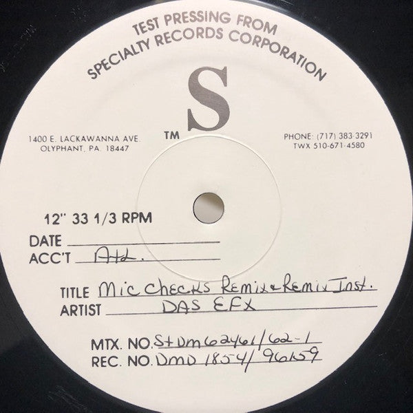 Das EFX : Mic Checka (12", Promo, TP)