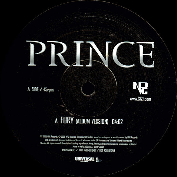 Prince : Fury (12", Single, Promo)
