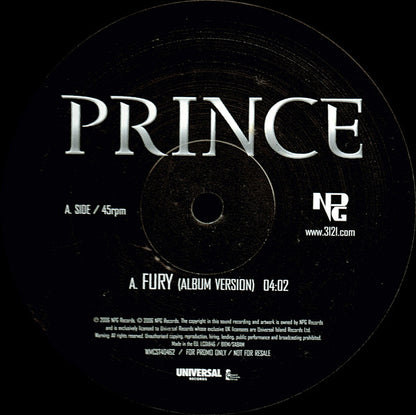 Prince : Fury (12", Single, Promo)