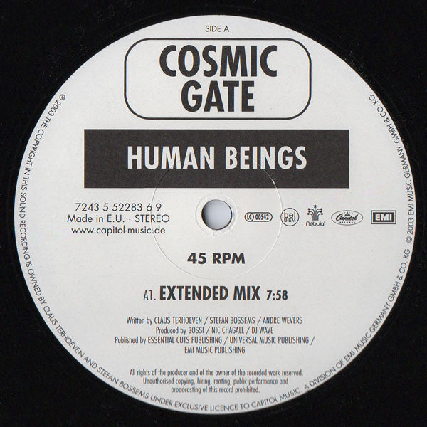Cosmic Gate : Human Beings (12")