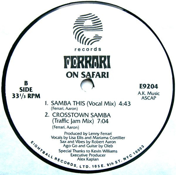 Lenny Ferrari : On Safari (12")