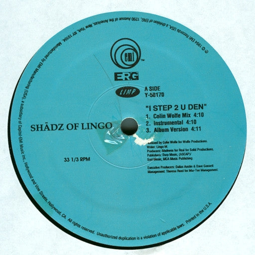 Shadz Of Lingo : I Step 2 U Den (12")