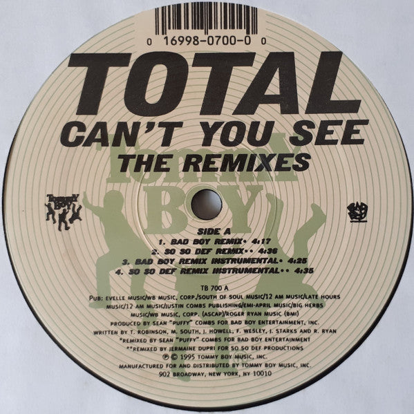 Total : Can't You See (The Remixes) (12")