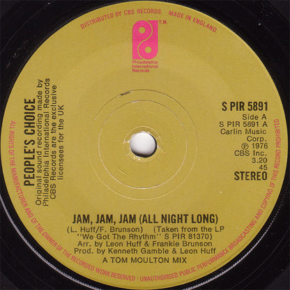 People's Choice : Jam, Jam, Jam (All Night Long) (7", Single, Pap)