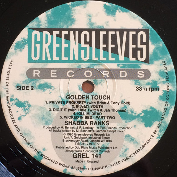 Shabba Ranks : Golden Touch (LP, Album)