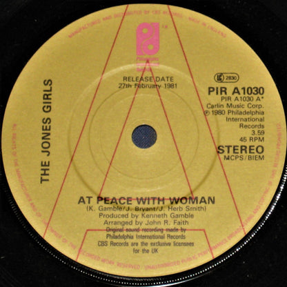 The Jones Girls : At Peace With Woman (7", Promo)