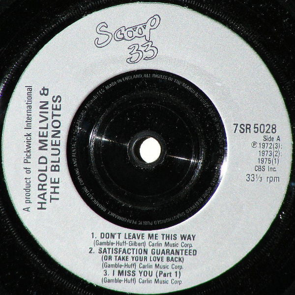 Harold Melvin And The Blue Notes : Harold Melvin And The Bluenotes (7", Album, Comp)