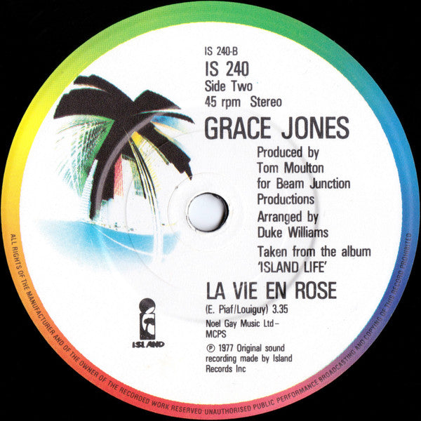 Grace Jones : Pull Up To The Bumper (7", Single, RE)